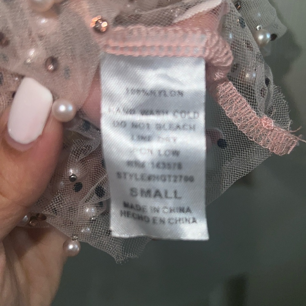 Women Pearl crop see through shirt